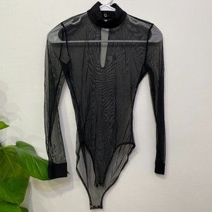 Vintage Black Sheer Leotard